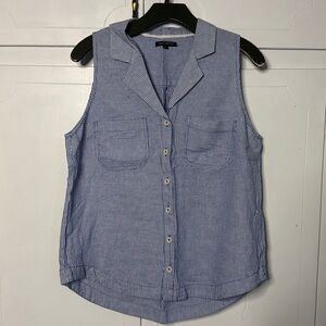 #8)  For Cynthia Stripped sleeveless button down shirt Size medium